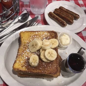 Mo's Egg House - Elvis French toast with a side of sausage. It was so good. - Breakfast & Brunch Near Me - Temecula, California Mo's Egg House - Elvis French toast with a side of sausage. It was so good. - Breakfast & Brunch Near Me - Temecula, California