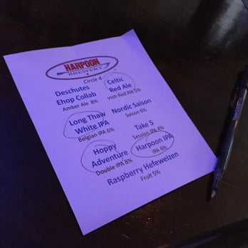 Cork City - Harpoon Brewery Flight! - Pubs Near Me - Hoboken, New Jersey