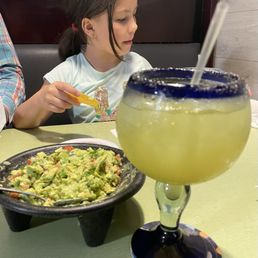 Guacamole and house margarita