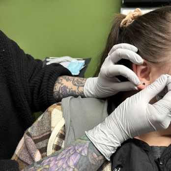 Destination Ink - Erica getting ready for her love piercing. - Tattoo Near Me - Hillsboro, Oregon