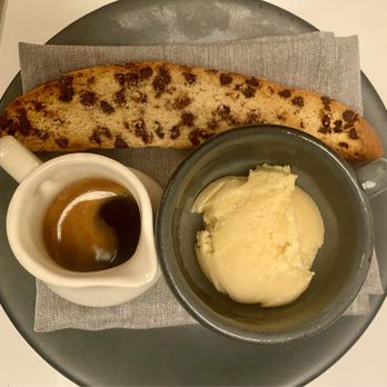 Osteria Crescendo - Affogato with a chocolate chip biscotti - Italian Near Me - Westwood, New Jersey Osteria Crescendo - Affogato with a chocolate chip biscotti - Italian Near Me - Westwood, New Jersey