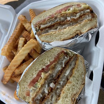 Cincy Steak and Lemonade - This here is The Delicious Double Fish(cod) Sandwich!!! - Cheesesteaks Near Me - Cincinnati, Ohio