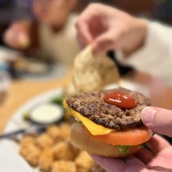 Gloria'z Pub & Grill - Burger and tots.