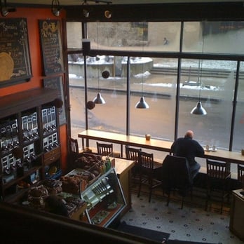 Brûlerie Saint-Roch - View from 2nd floor seating. - Cafes Near Me - Quebec City, Quebec