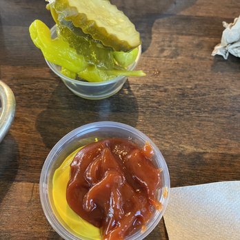 Brooks Burgers - Our condiments. - Hot Dogs Near Me - Pismo Beach, California