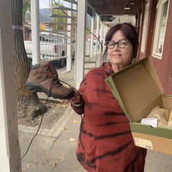 Main Street Shoes - This picture depicts my best friend and her early Christmas present.