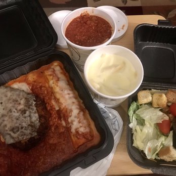 Falsetta's Casa Nova - lasagna and salad - Italian Near Me - Lansing, Michigan