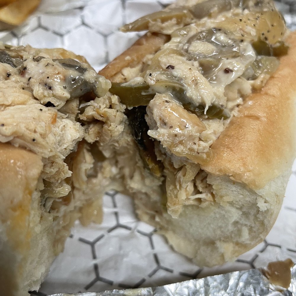 Philly Corner - Chicken hoagie w/mushrooms, peppers & onions - Cheesesteaks Near Me - Charlotte, North Carolina Philly Corner - Chicken hoagie w/mushrooms, peppers & onions - Cheesesteaks Near Me - Charlotte, North Carolina