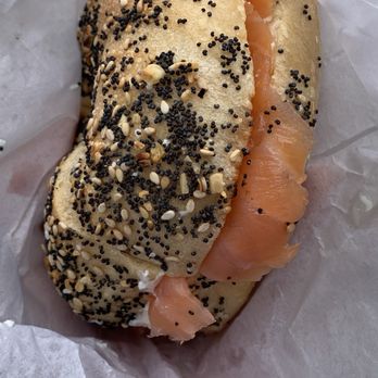 Absolute Bagels - Everything bagel with nova and cream cheese - Bakeries Near Me - New York, New York