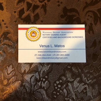 Best Title and Notary Services - Business card - Notaries Near Me - Houston, Texas