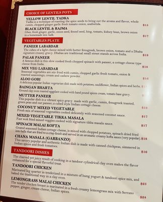 Menu photo 2 Avatar Indian Bistro Granite Bay, CA