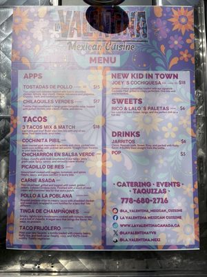 Menu photo 2 La Valentina North Vancouver, BC Menu photo 2 La Valentina North Vancouver, BC