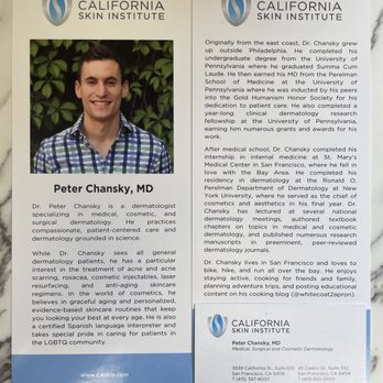 Peter Chansky, MD - Bio - Skin Care Near Me - San Francisco, California Peter Chansky, MD - Bio - Skin Care Near Me - San Francisco, California