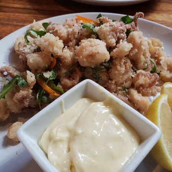 Stone Turtle - crispy calamari with lemon aioli dip. oh yes! - New American Near Me - St. Louis, Missouri Stone Turtle - crispy calamari with lemon aioli dip. oh yes! - New American Near Me - St. Louis, Missouri