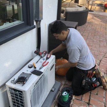 All Quality Electrical - Art is repairing the power feed for a mini split AC unit. - Electricians Near Me - Canoga Park, California All Quality Electrical - Art is repairing the power feed for a mini split AC unit. - Electricians Near Me - Canoga Park, California
