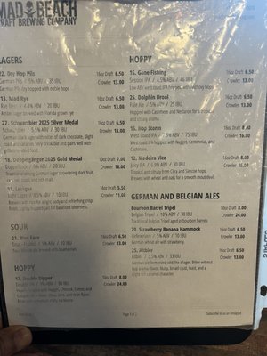 Menu photo 8 Mad Beach Craft Brewing Madeira Beach, FL