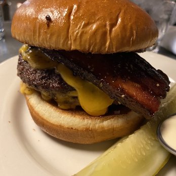 Au Cheval - Single Cheeseburger with added Thick Cut Peppered Bacon - Bars Near Me - Chicago, Illinois