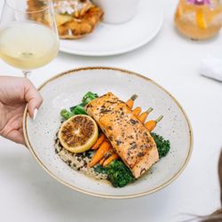 Moxies - Premium Scottish Salmon. One of our most popular entrees.