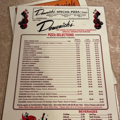 Menu photo 8 Domenick's Pizza House Carson, CA