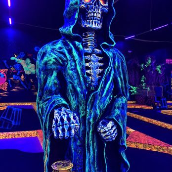 Monster Mini Golf - The grim reaper welcomes you to the course - Mini Golf Near Me - Chantilly, Virginia