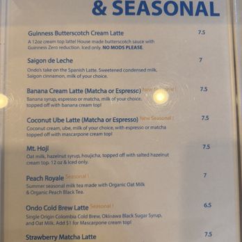 Ondo Coffee - Sept 2026 menu - Coffee & Tea Near Me - Artesia, California Ondo Coffee - Sept 2026 menu - Coffee & Tea Near Me - Artesia, California