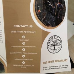 a brochure for the wild roots apothecary