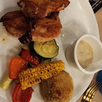 Mito - Catered Menu - Roasted chicken with potato croquette and cream truffle sauce (omg yum) - Japanese Near Me - Bayside, New York Mito - Catered Menu - Roasted chicken with potato croquette and cream truffle sauce (omg yum) - Japanese Near Me - Bayside, New York