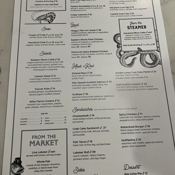 Watershed - Menu - Seafood Near Me - Baltimore, Maryland