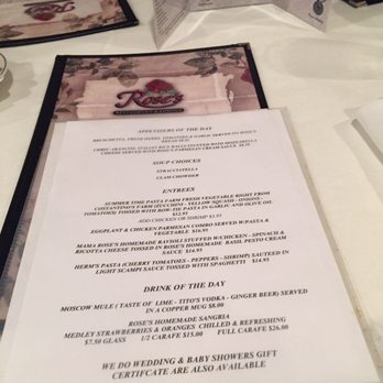 Rose's Restaurant - The restaurant named for their mother, opened 1993 - Italian Near Me - Canton, Michigan