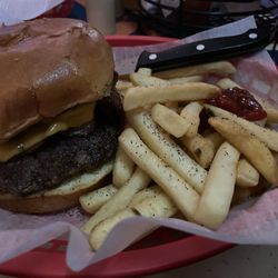 Three Sheets Bar & Grill - Monday special: $10 bacon cheeseburger with fries, 10.14.2024.
