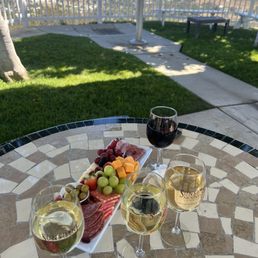 wine and charcuterie board (3-5 people a serving) and was a good potion for the four of us! wine and charcuterie board (3-5 people a serving) and was a good potion for the four of us!