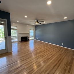 Living room floor refinished with no stain.