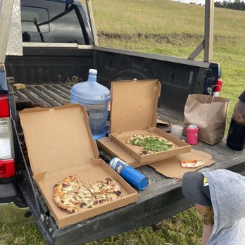 Marlow - Potato pizza, funghi pizza, partial cheese pizza slice - Pizza Near Me - Makawao, Hawaii