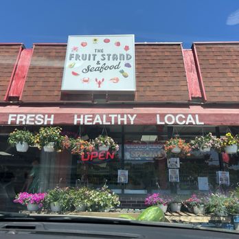 The Fruit Stand & Seafood - The front entrance with that famous red roof - Fruits & Veggies Near Me - Manchester, Missouri