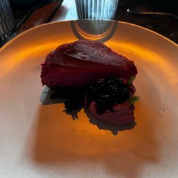 A piece of the beet cheesecake.