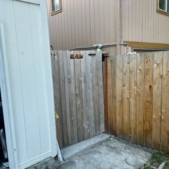 4 Sons Concrete & Landscaping - Gate should be even with the fence, they attached it and it is now much higher than the fence. - Masonry/Concrete Near Me 4 Sons Concrete & Landscaping - Gate should be even with the fence, they attached it and it is now much higher than the fence. - Masonry/Concrete Near Me