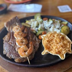 Mama Coco Cantina - Durango Steak , grilled shrimp, steamed vegetables & Authentic Spanish rice