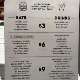 Happy Hour Menu June 2026