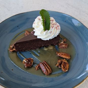 Salt & Stone - Flourless chocolate cake with candied pecans - Wine Bars Near Me - Kenwood, California