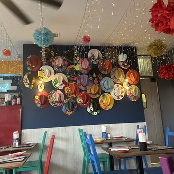 La Casita Mexicana - Really cute wall in the restaurant which has hand painted hats - Mexican Near Me - Ridgewood, New York La Casita Mexicana - Really cute wall in the restaurant which has hand painted hats - Mexican Near Me - Ridgewood, New York