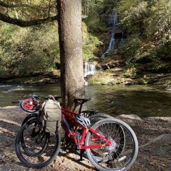Tsali Cycles - Took a quick break from biking the Deep Creek Trail to enjoy this sweet little waterfall