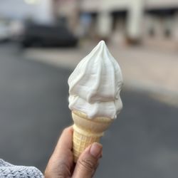Soup 'n Fresh - Soft serve vanilla cone for dessert on the go for mee 4.26.25