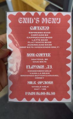 Menu photo 2 Enid Coffee Atlanta, GA Menu photo 2 Enid Coffee Atlanta, GA