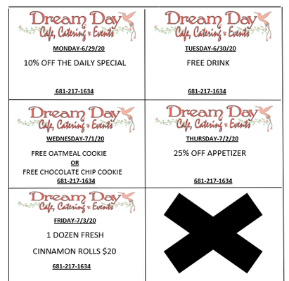 Menu photo 1 Dream Day Cafe, Catering,and Events Nitro, WV Menu photo 1 Dream Day Cafe, Catering,and Events Nitro, WV