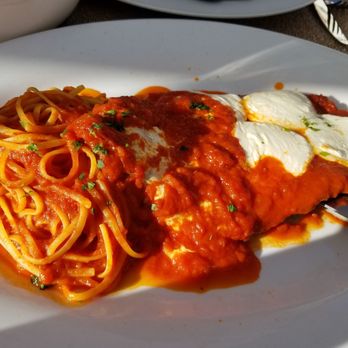 Piccolo Bistro - Veal Parmesan with linguine - Italian Near Me - Ridgewood, New Jersey Piccolo Bistro - Veal Parmesan with linguine - Italian Near Me - Ridgewood, New Jersey