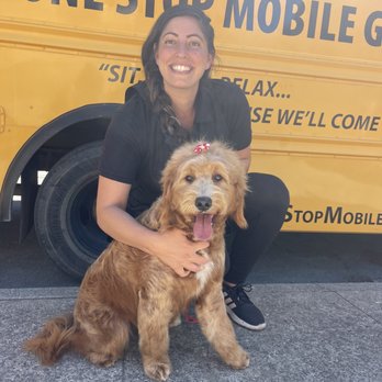 One Stop Pet Grooming - Groomer Sarah with my Chloe after her first "tidy-up" appointment. - Pet Groomers Near Me - Pismo Beach, California One Stop Pet Grooming - Groomer Sarah with my Chloe after her first "tidy-up" appointment. - Pet Groomers Near Me - Pismo Beach, California
