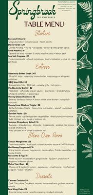 Menu photo 1 Springbrook Tap & Table Caledonia, NY