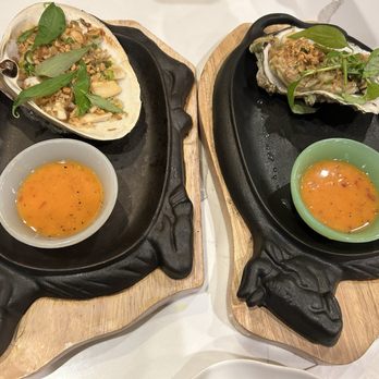 Ocean Grill & Bar - Oyster O5. Nghu Hong Hau Nuong Mo Hnh (1) Queen Clam with Scallion oil O2. OYSTER Nuong Mo Hnh (1) Grill Oysters w/ scallion oil - Vietnamese Near Me - Chicago, Illinois Ocean Grill & Bar - Oyster O5. Nghu Hong Hau Nuong Mo Hnh (1) Queen Clam with Scallion oil O2. OYSTER Nuong Mo Hnh (1) Grill Oysters w/ scallion oil - Vietnamese Near Me - Chicago, Illinois