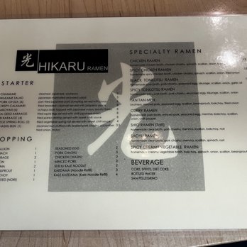Hikaru Ramen Noodle Bar - Menu. - Ramen Near Me - Atlanta, Georgia Hikaru Ramen Noodle Bar - Menu. - Ramen Near Me - Atlanta, Georgia