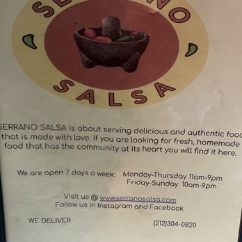 Serrano Salsa - There information - Mexican Near Me - New York, New York Serrano Salsa - There information - Mexican Near Me - New York, New York